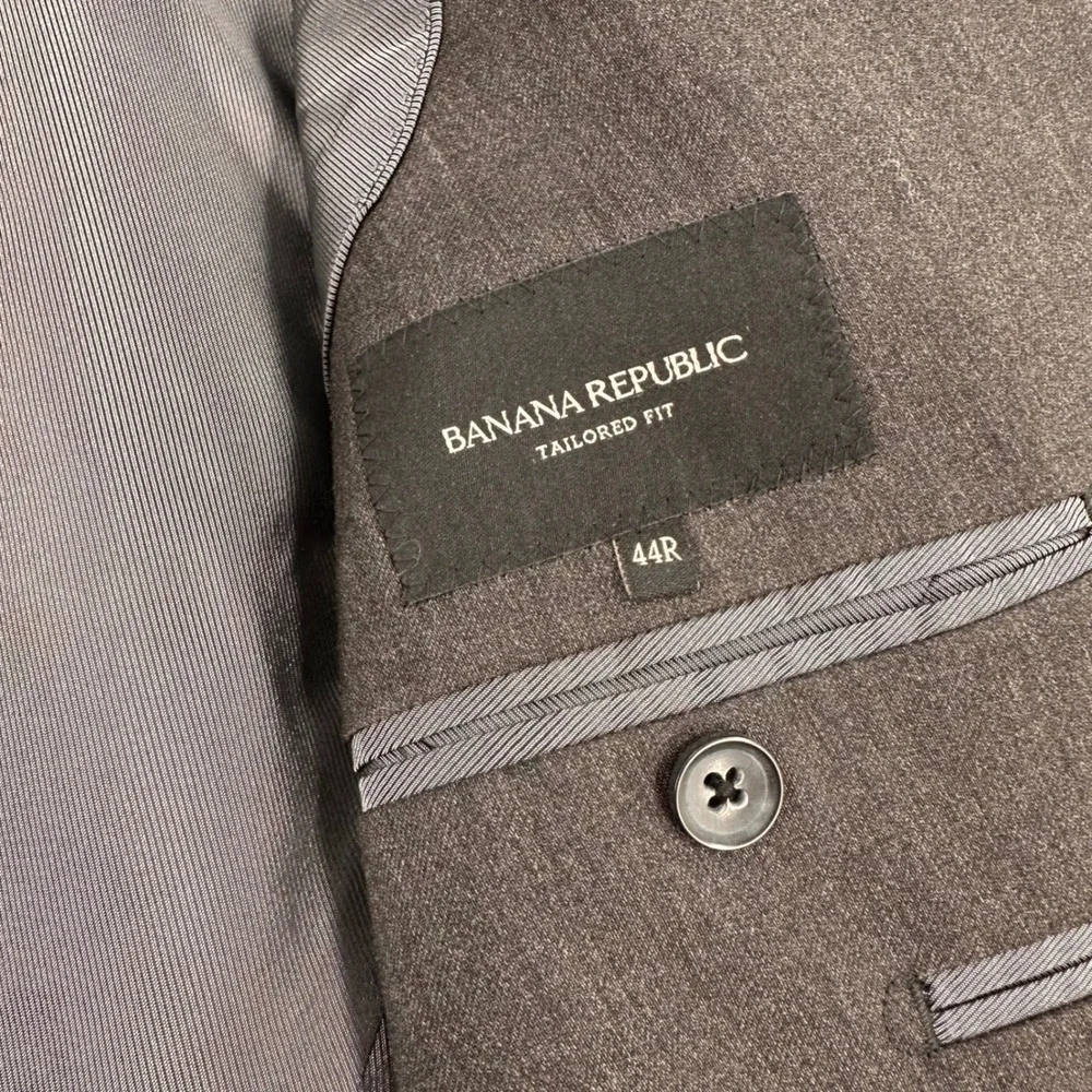 Banana Republic Sport Coat 44R Tailored Fit Cerruti Italian Wool Gray Y2K Formal